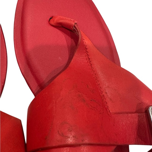 Caslon Red Circa Leather Sandals Size 7M - Picture 6 of 7